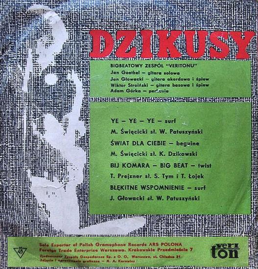 1964 Dzikusy  Ye-ye-ye - Dzikusy  Ye-ye-ye Vinyl, EP, Mono 1964.jpg