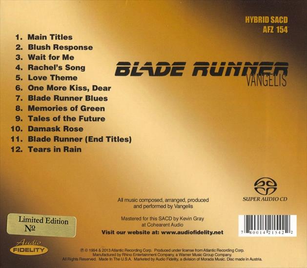Vangelis - Blade Runner 2013 Audio Fidelity Limited SACD Edition DSD64 2.8MHz  Hi-Res - BACK.jpg