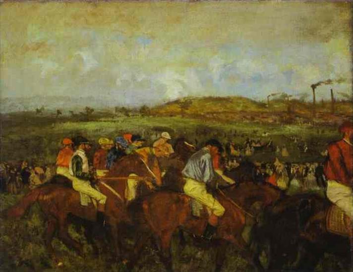 Obrazy - Edgar Degas - Gentlemen Jockeys before the Start.JPG