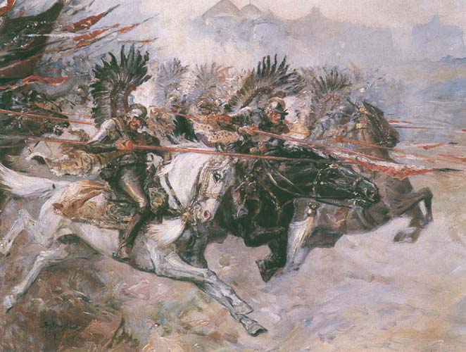 Polish Winged Hussars - Husaria - Najgożniejsza jazda świata - Stanisław Kaczor-Batowski - Szarża Husarii 1924.jpg