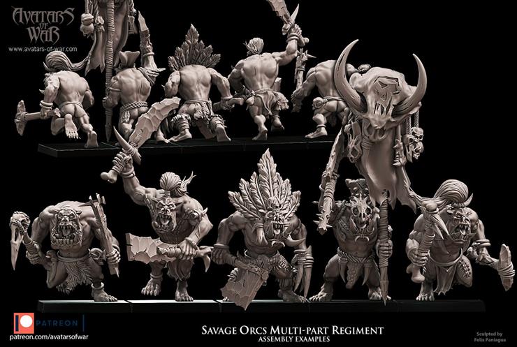 Orcs  Goblins - Warhammer Fantasy - Orcs  Goblins - Savage Orcs Avatars of War.stl.jpg